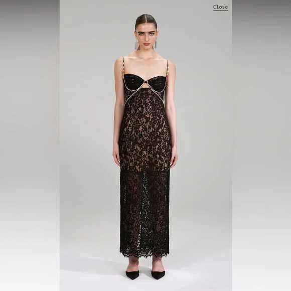 Self-Portrait | Dresses | Selfportrait Size 6 Black Lace Dress | Poshmark